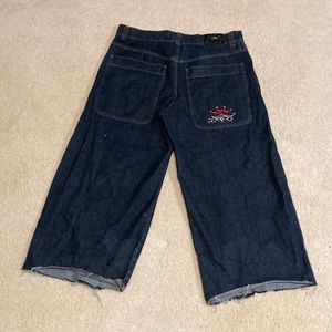 JNCO ‘85 Crown Dark Blue Wide leg jeans, 30” wide